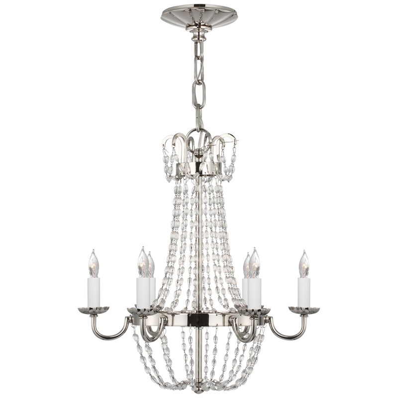 Six Light Chandelier from the Paris Flea Market Collection in Polished Nickel Finish by Visual Comfort Signature