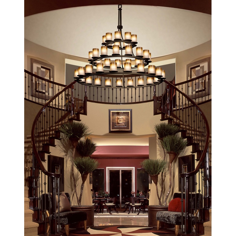 45 Light Chandelier from the Fusion Collection in Dark Bronze Finish by Justice Designs