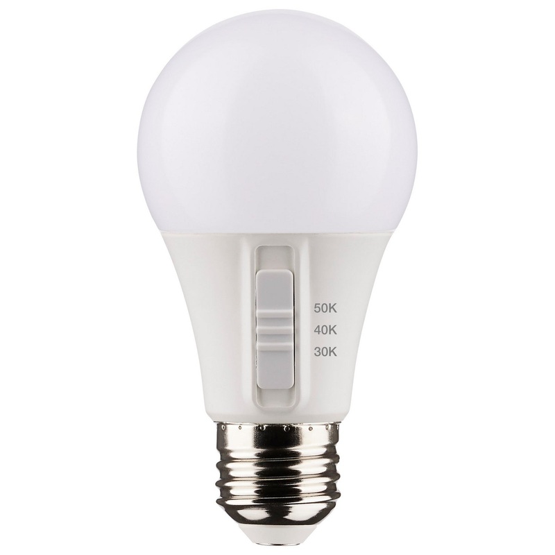 6 Watt A19 LED – Medium Base – CCT Selectable – White Finish – 90 CRI – 120 Volt – 4 Pack Light Bulb by Satco