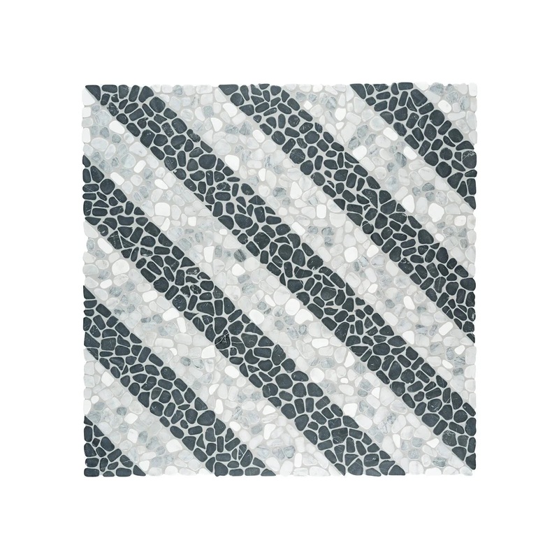 Cabana Galaxy Axis – Patterned Pebble Tumbled Marble Mosaic 1 Sheet = Sqft