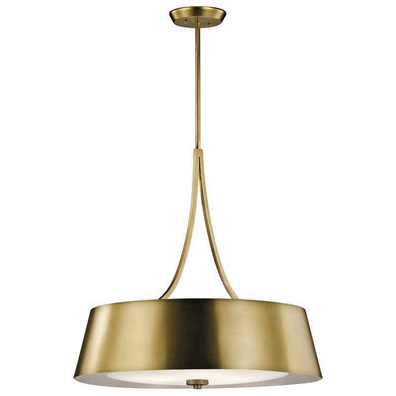 Kichler 43742NBR Four Light Chandelier, Natural Brass