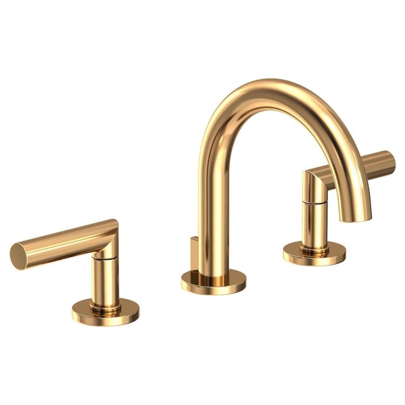 Lavatory Faucet Pavani Widespread 8 to 20 Inch Spread 2 Lever ADA Polished Brass Uncoated Living 1.2 Gallons per Minute Brass Spout Height 3-1/8 Inch