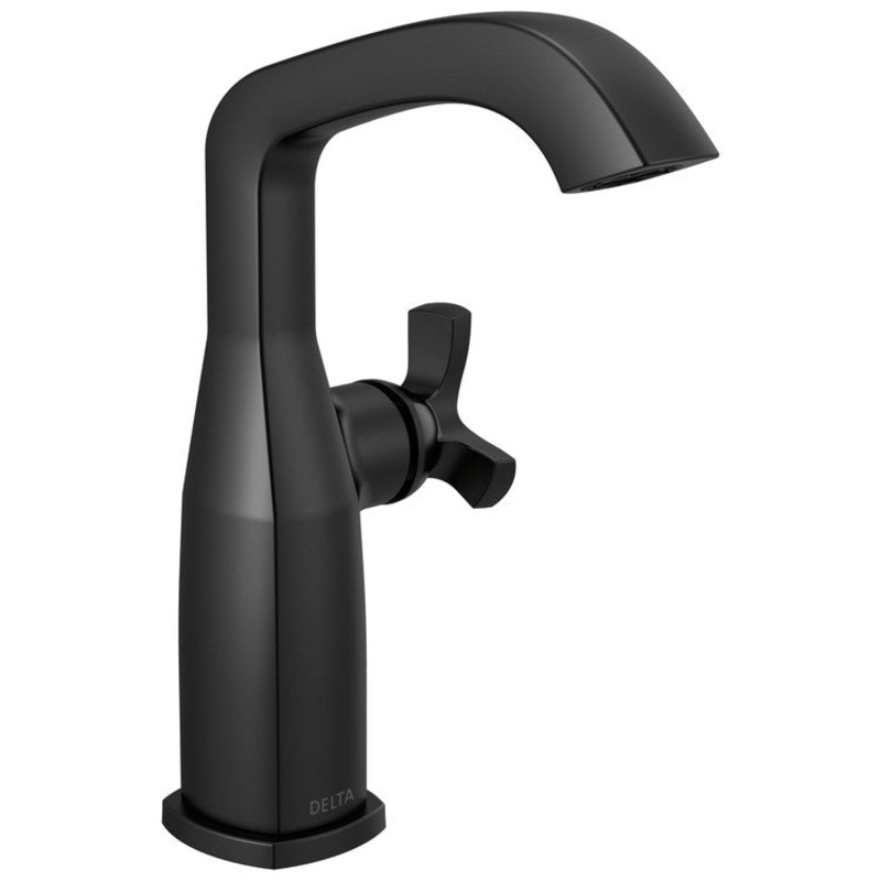 Lavatory Faucet Stryke Mid-Height 1 Helo ADA WaterSense/CALGreen Matte Black 1.2 Gallons per Minute Deck Mount Less Drain 1 Hole