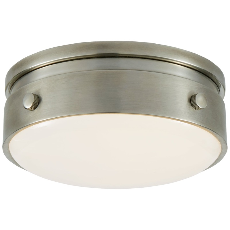 LED Flush Mount from the Hicks Collection in Antique Nickel Finish by Visual Comfort Signature