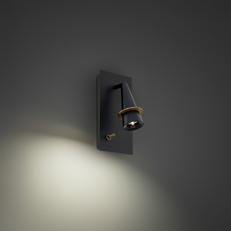 LED Task Light from the Wizard Collection in Black & Aged Brass Finish by Modern Forms