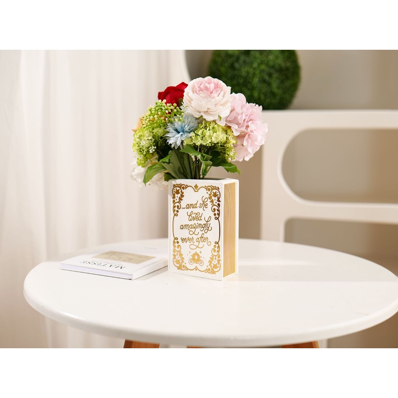 Literary Book Vase – Creative Ceramic Planter & Desk Organizer(Golden Book)