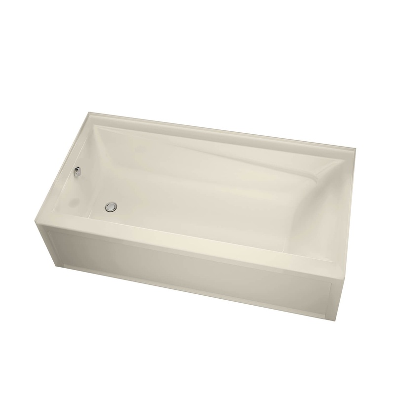 MAAX 105454-000-004-001 New Town 6030 IFS Acrylic Alcove Left-Hand Drain Bathtub in Bone