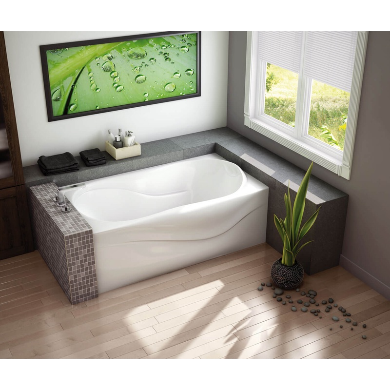 MAAX 105726-R-108-001 Murmur 6032 A Acrylic Alcove Right-Hand Drain Aerosens Bathtub in White