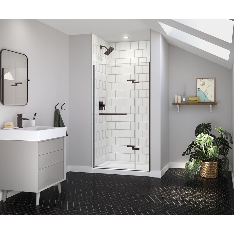 MAAX 139576-900-173-000 Reveal Sleek 71 38-41 x 71  in. 8 mm Pivot Shower Door for Alcove Installation with Clear glass in Dark Bronze