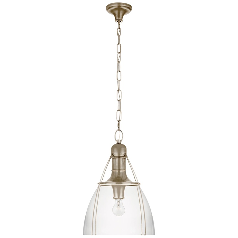 One Light Pendant from the Prestwick Collection in Antique Nickel Finish by Visual Comfort Signature