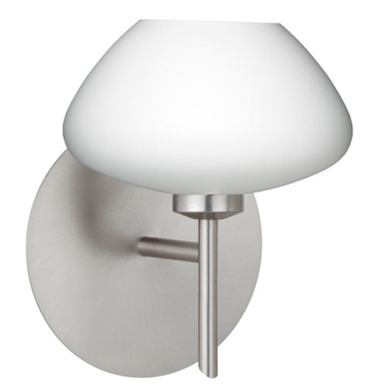 One Light Wall Sconce from the Peri Collection in Satin Nickel Finish by Besa