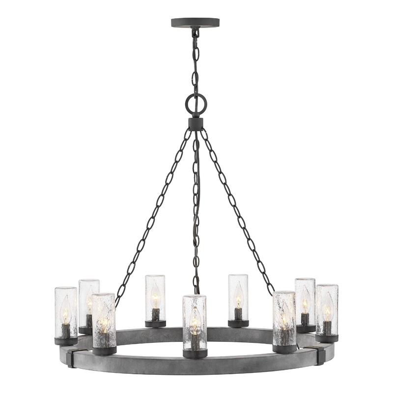 Sawyer Medium Single Tier Chandelier Aged Zinc 2W / 120V Bulb(s) – Included