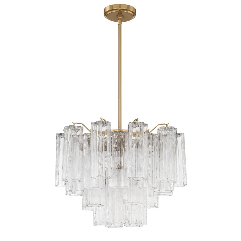 Six Light Chandelier from the Addis Collection in Aged Brass Finish by Crystorama