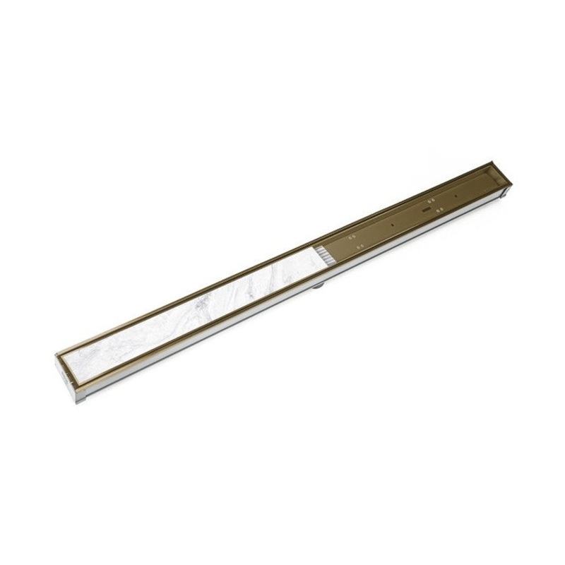 STIF65 48″ Site Sizeable Linear Drain Kit with Tile Insert Frame – Bronze Stainless Steel/PVC