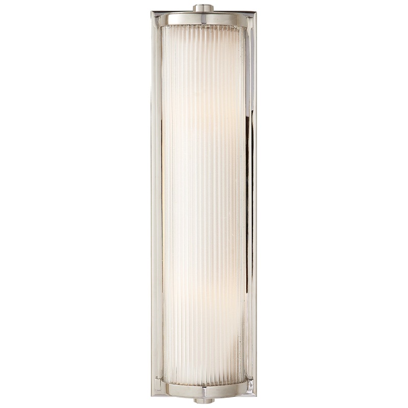Two Light Wall Sconce from the Dresser Collection in Polished Nickel Finish by Visual Comfort Signature