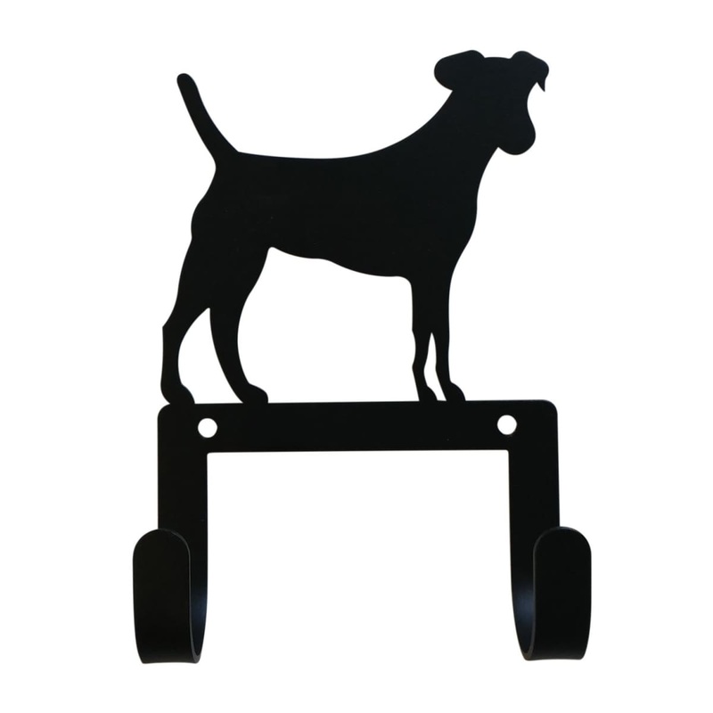 Village Wrought Iron WH-LC-324 Jack Russell Leash and Collar Wall Hook