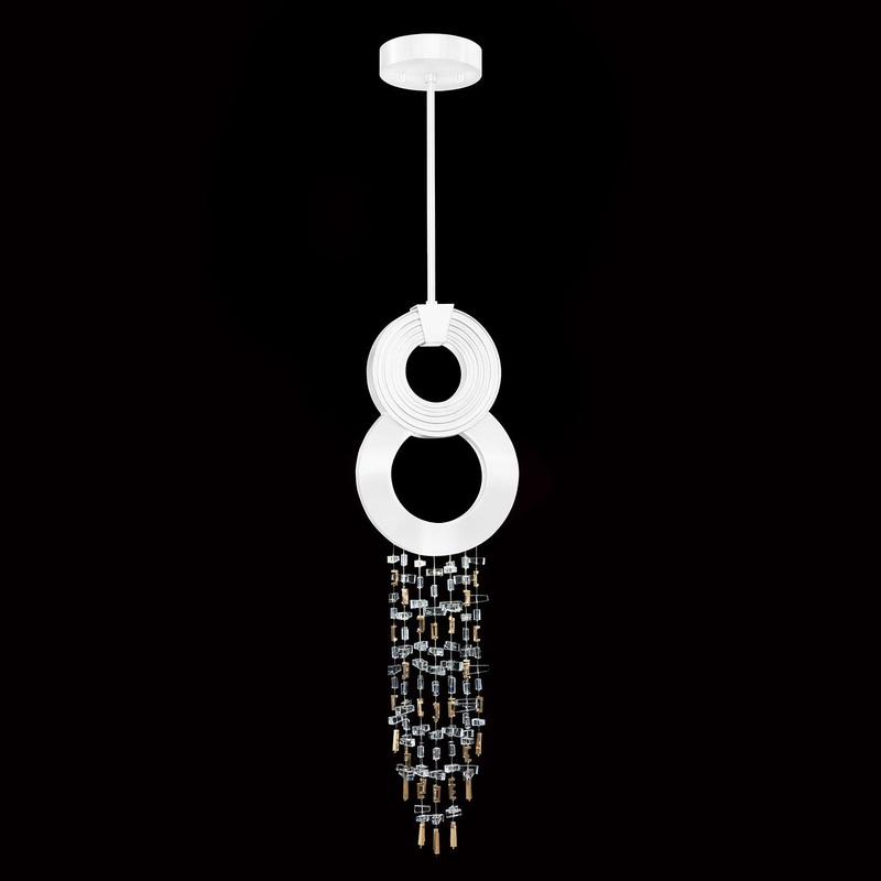 Capri 10.5″W Round Pendant White Gloss