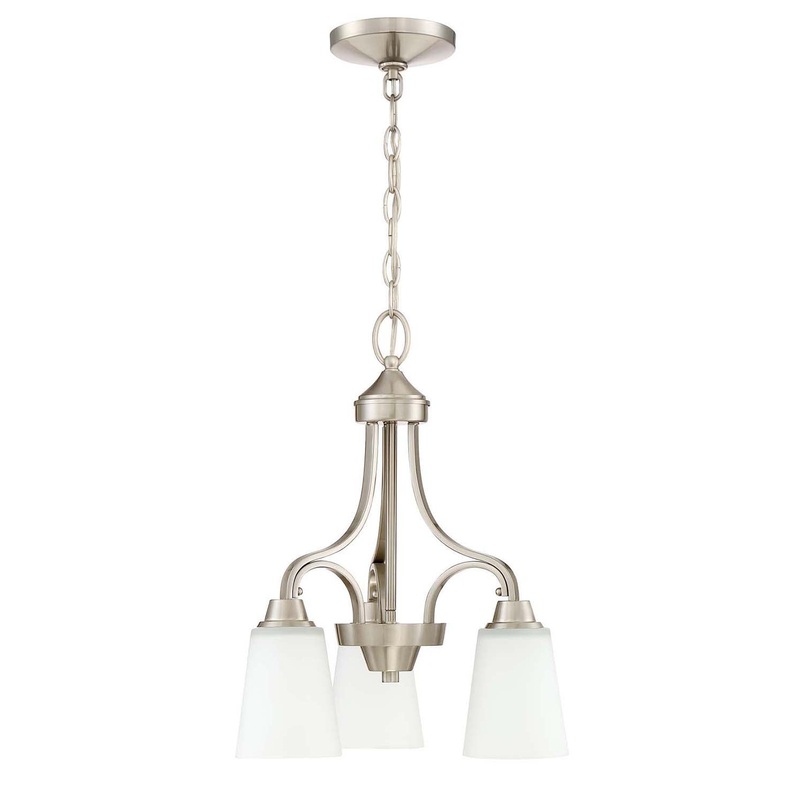 Craftmade 41913-BNK Grace Three Light Chandelier Brushed Polished Nickel (Discontinued)