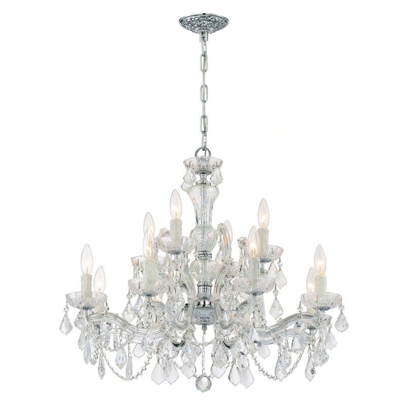 Crystorama 4479-CH-CL-I Maria Theresa 12 Light Chandelier Polished Chrome