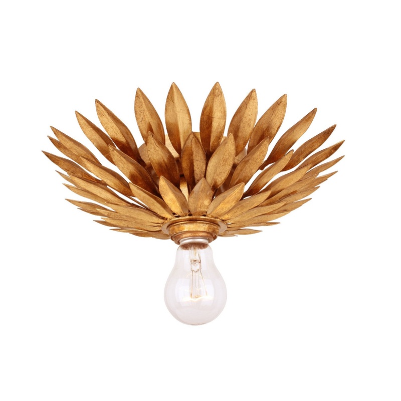 Crystorama 500-GA_CEILING Broche One Light Flush Mount Antique Gold