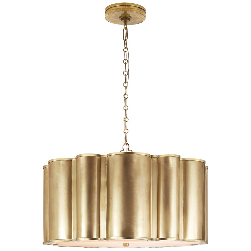 Four Light Pendant from the Markos Collection in Natural Brass Finish by Visual Comfort Signature