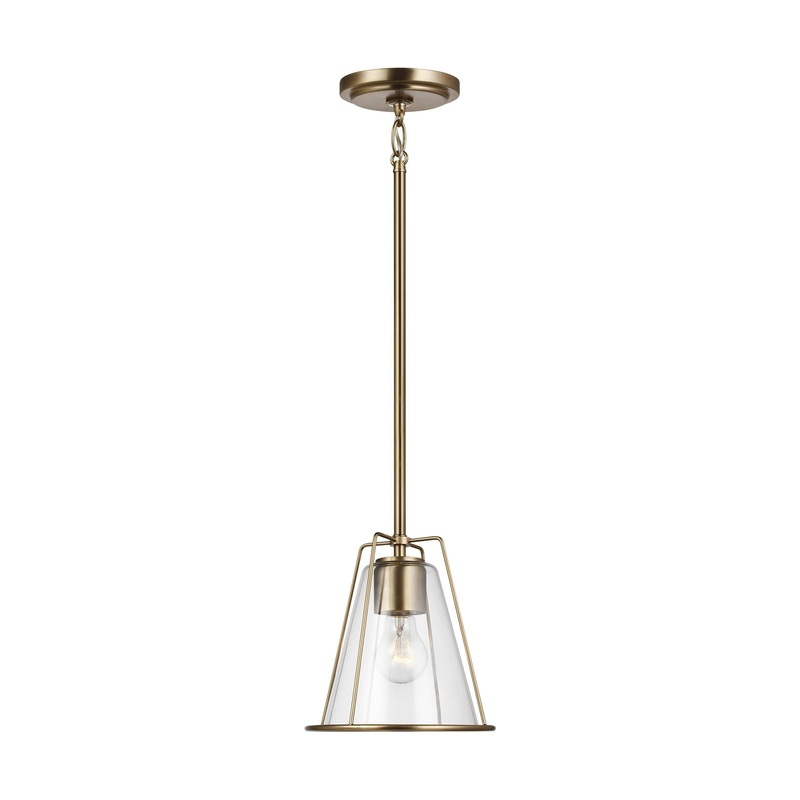 Framework One Light Pendant Satin Brass