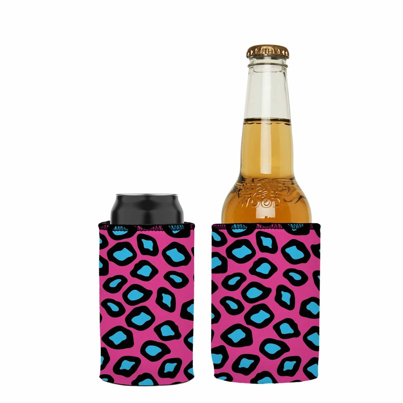 Pink Leopard Print Stubby Cooler 2-Pack – Standard