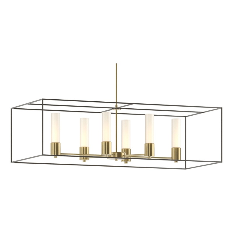 Portico Pendant Modern Brass Dark Smoke Opal Glass (GG)