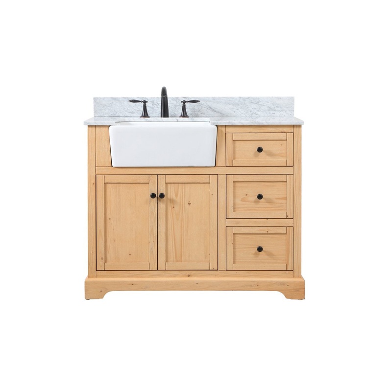 Single Bathroom Vanity from the Franklin Collection in Natural Wood Finish by Elegant Lighting