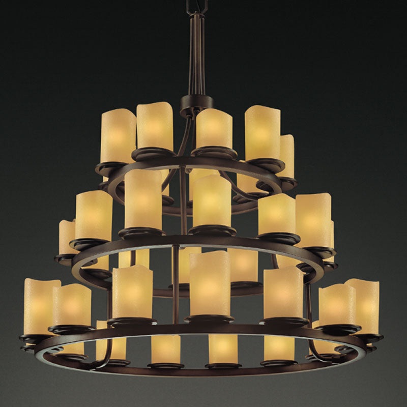 36 Light Chandelier from the CandleAria Collection in Dark Bronze Finish by Justice Designs