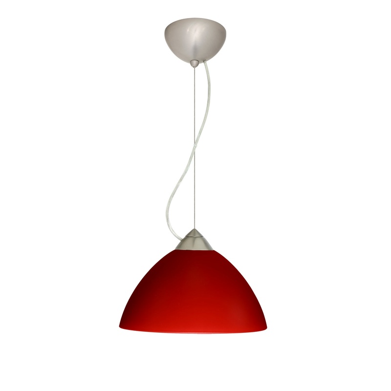 Besa 1KX-420131-LED-SN Tessa One Light Pendant Satin Nickel