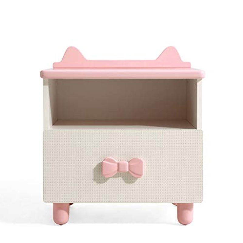 Comodino Camera da Letto for Bambini Mini Fumetto Rosa Armadietto di immagazzinaggio Peso del Cuscinetto 250 kg-50x40x54 cm FANJIANI