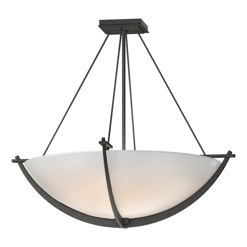 Compass Large Semi-Flush Natural Iron Opal Glass (GG)