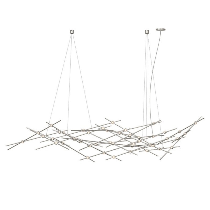 Constellation Ursa Major Satin Nickel with Clear Faceted Acrylic 2700K 20′ Adjustable Cord/Cable