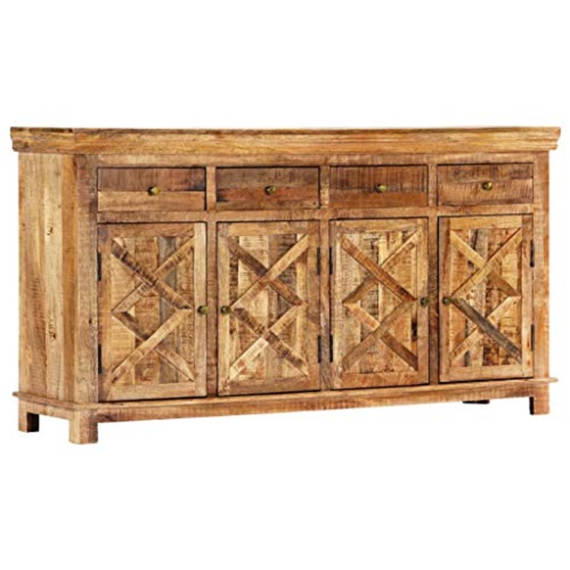 FAMIROSA Credenza con 4 Cassetti 160x40x85 cm Legno Massello di Mango