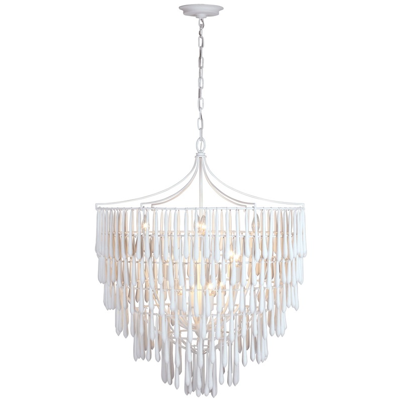 LED Chandelier from the Vacarro Collection in Plaster White Finish by Visual Comfort Signature