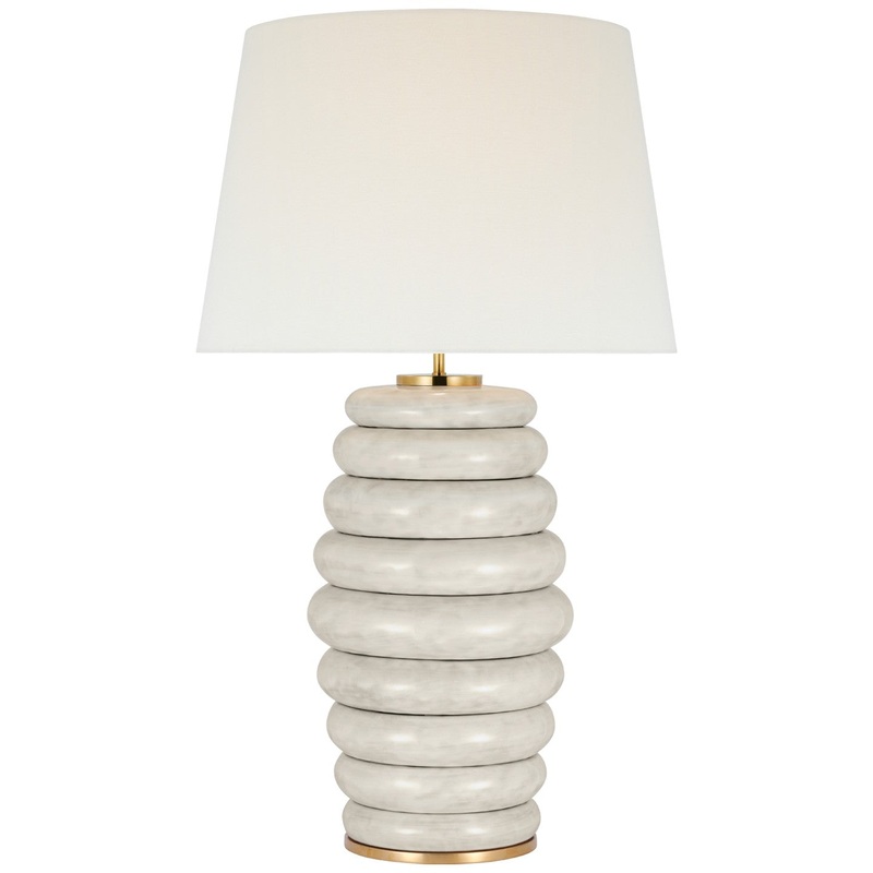 LED Table Lamp from the Phoebe Collection in Antiqued White Finish by Visual Comfort Signature