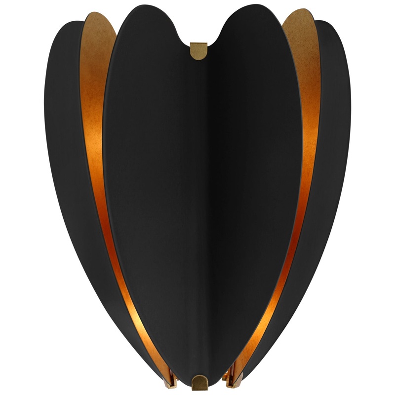 LED Wall Sconce from the Danes Collection in Matte Black And Gild Finish by Visual Comfort Signature