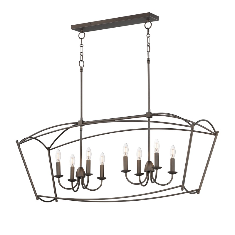 Plumette 8-Light Linear Pendant Chestnut Bronze