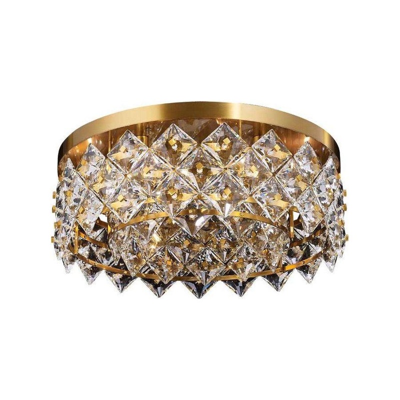The Crown 6-Light Flush Mount Antique Brass