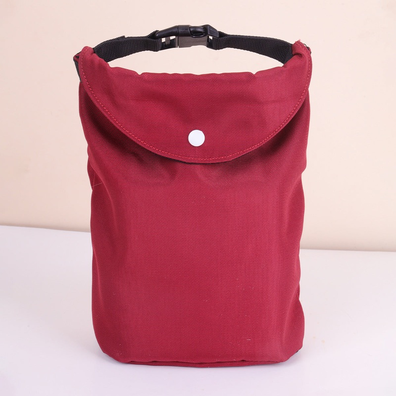 2-pcs Red Portable Pet Food Storage Bag – Roll Top Treat Pouch for Travel & Walks