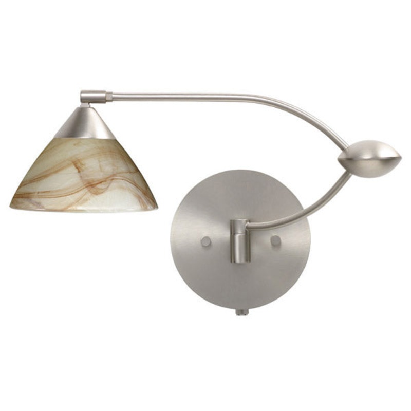 Besa 1WU-174383-SN Domi One Light Swing Arm Wall Sconce Satin Nickel (Discontinued)