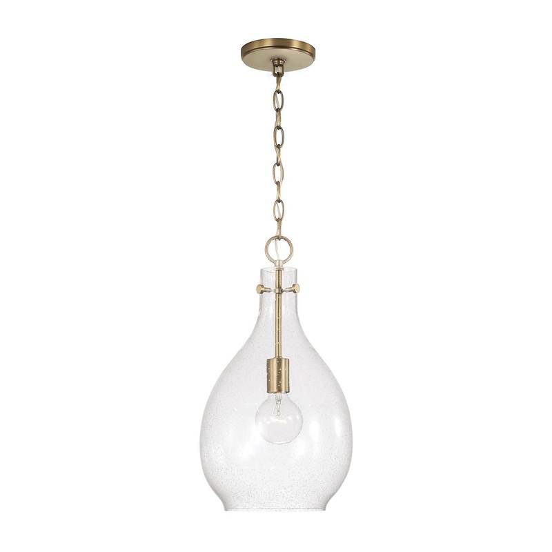Capital Lighting 349011AD Brentwood 1 Light Pendant Aged Brass