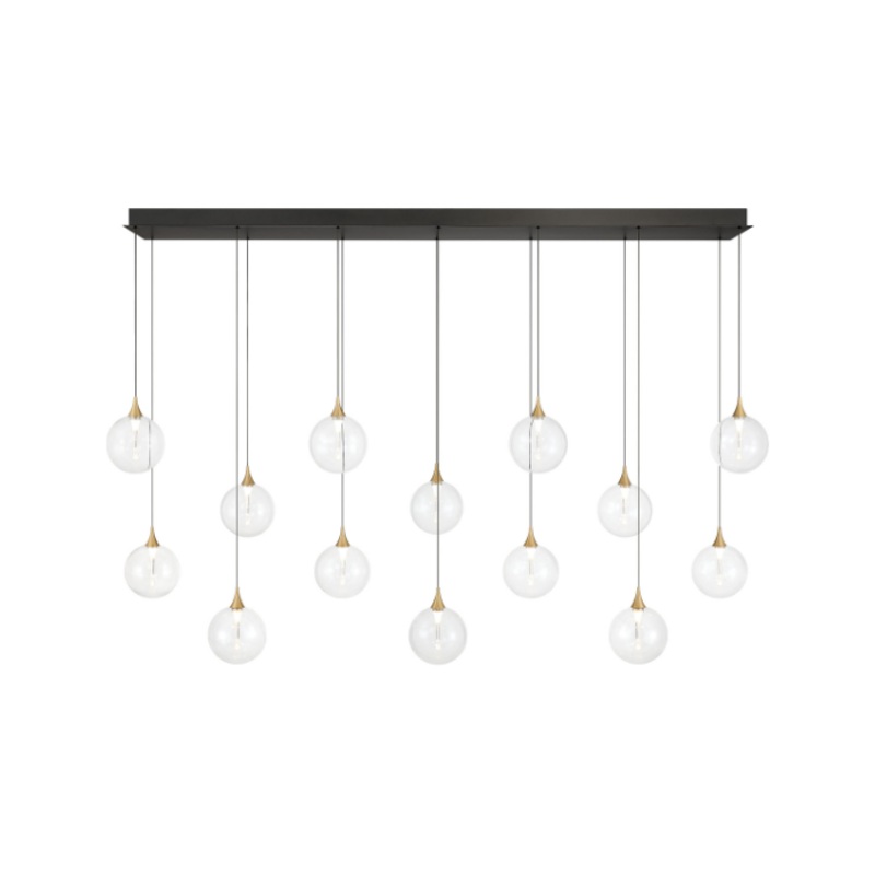 Iissa 14-Light 72″ Chandelier Gold Clear Glass
