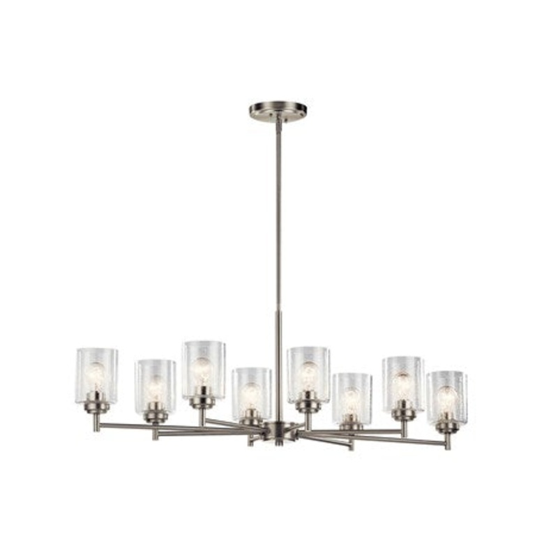Kichler 44035NI Eight Light Chandelier, Brushed Nickel