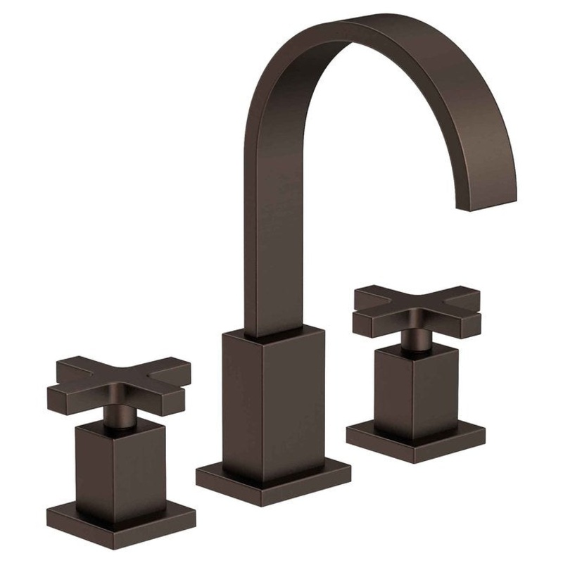 Lavatory Faucet Secant Widespread 8 to 20 Inch Spread 2 Cross ADA English Bronze 1.2 Gallons per Minute Brass Spout Height 6-3/4 Inch