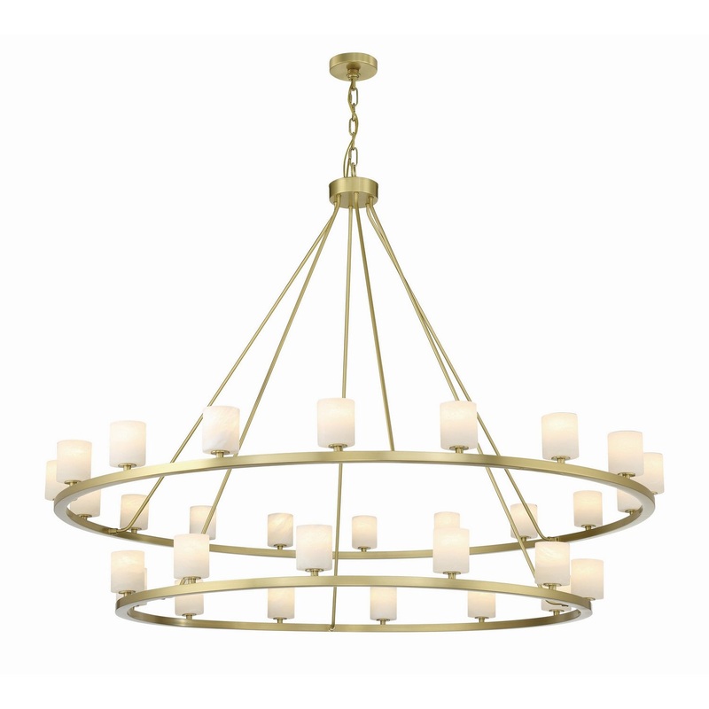 LED Chandelier from the Aragon Collection in Soft Brass Finish by Crystorama