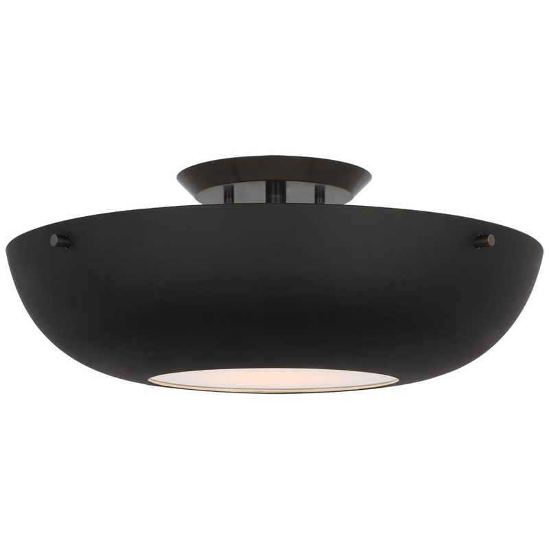 LED Flush Mount from the Valencia Collection in Bronze Finish by Visual Comfort Signature
