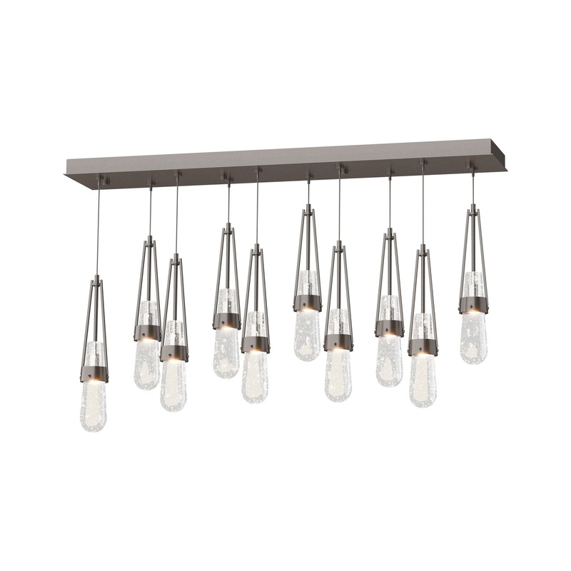 Link 10-Light Blown Glass Pendant Oil Rubbed Bronze Clear Bubble Glass (YG)