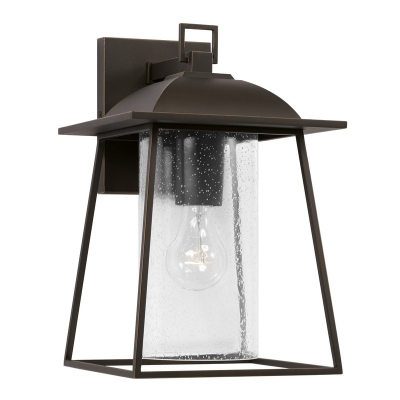 One Light Outdoor Wall Lantern from the Durham Collection in Oiled Bronze Finish by Capital Lighting (Final Sale)